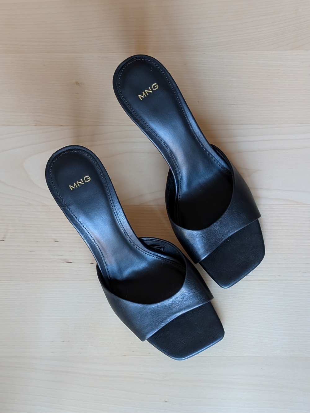 Mango Black Low Heel Sandals